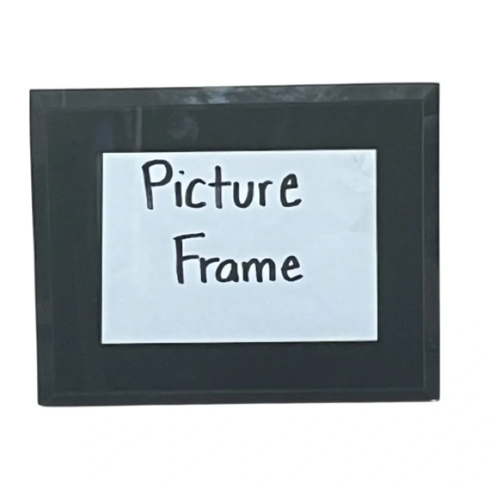 Onyx Gray Black Charcoal Glass Reflective Rectangle Picture Frame Home Decor